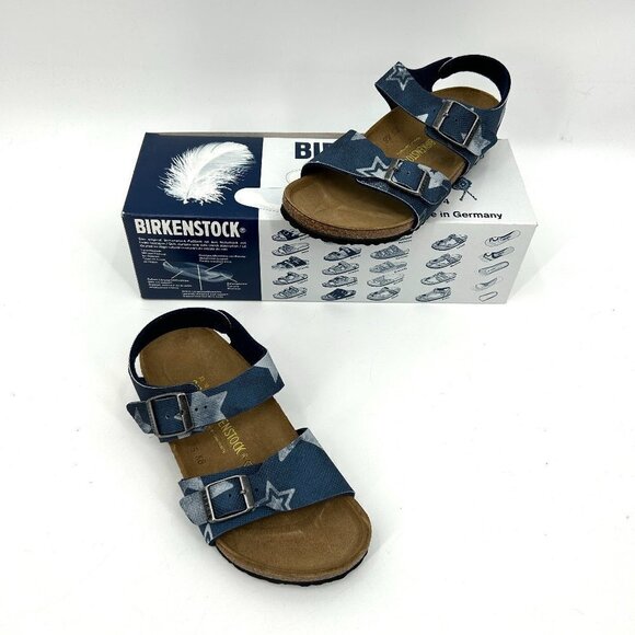 Birkenstock Other - NIB BIRKENSTOCK Kids New York Blue Vintage Stars Print Sandals Shoes 33 / Kids 2
